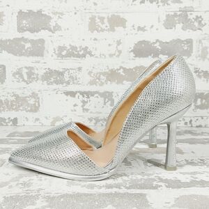 NEW Mia Ciana Silver Rhinestone Pointed Toe High Heel Pumps A235